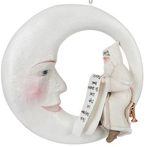 - Large Bethany Lowe “Santa On Moon Naughty Or Nice”